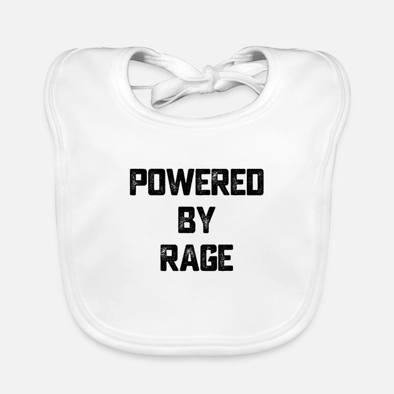 Powered by Rage Motivation Geschenk Baby Bio-Lätzchen