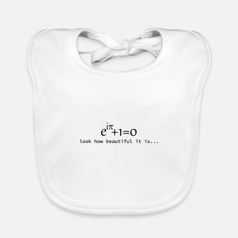 Euler's formula look how beautiful math gift - Organic Baby Bibs - white