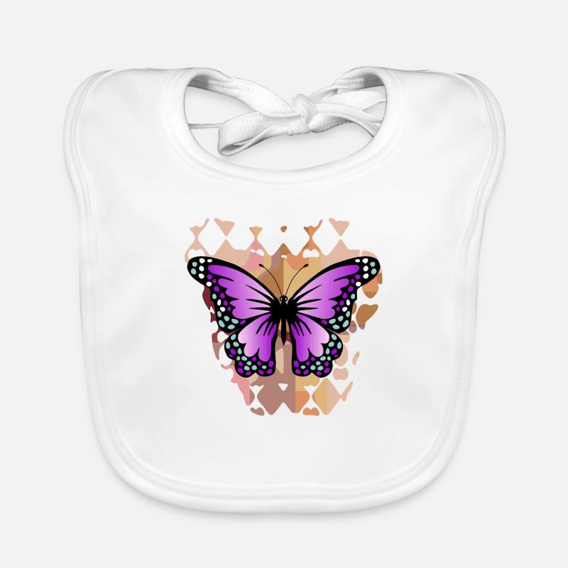 Schmetterling - Baby Bio-Lätzchen - Weiß