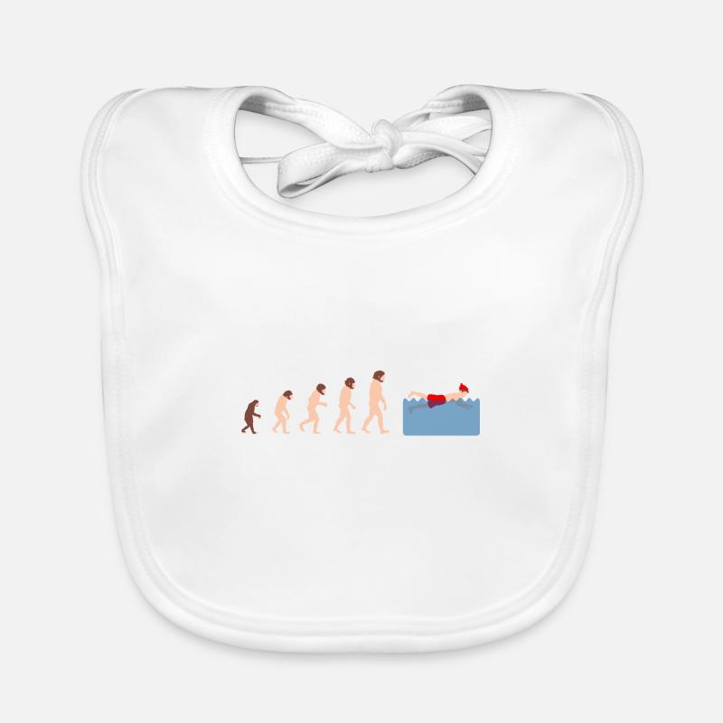 Evolution Winter Schwimmen Lustige Geschenkidee Baby Bio-Lätzchen