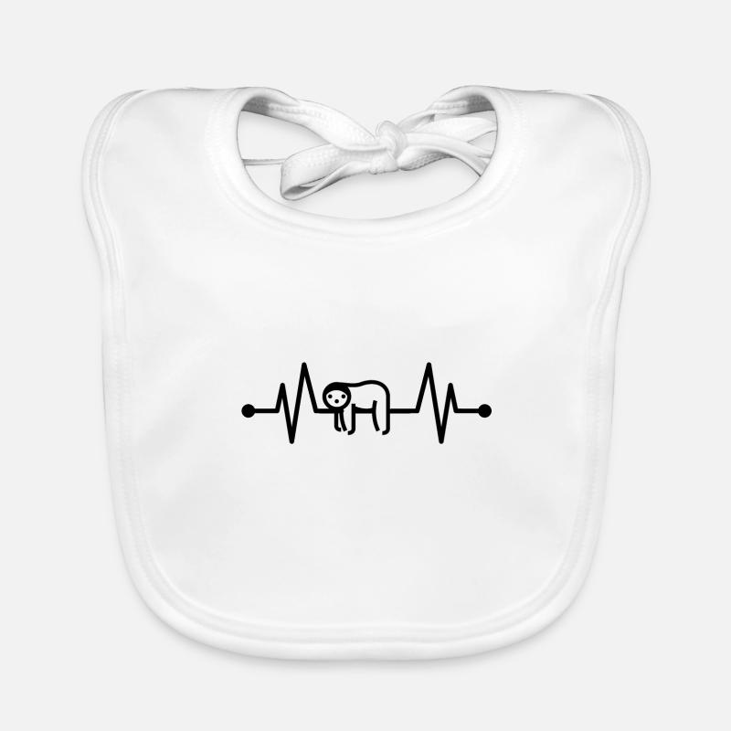 Sloth Pulse Heart Rate Lazy Hanging Organic Baby Bibs