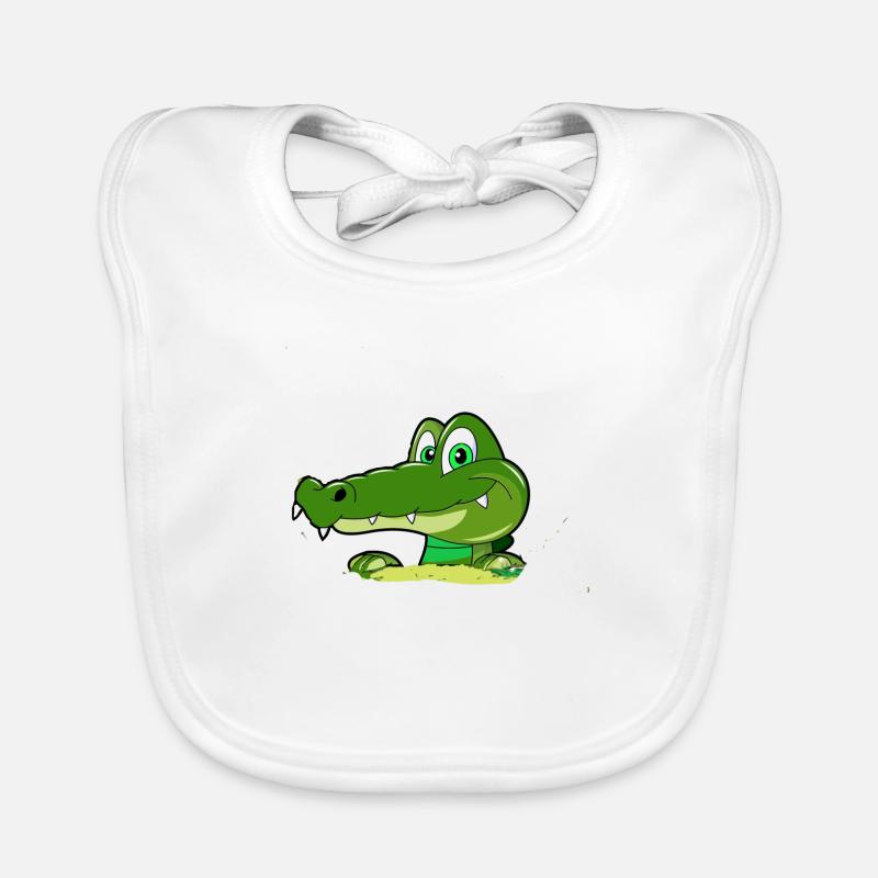 Idée cadeau Enfants Crocodile Plaisir - Bavoir bio Bébé - blanc