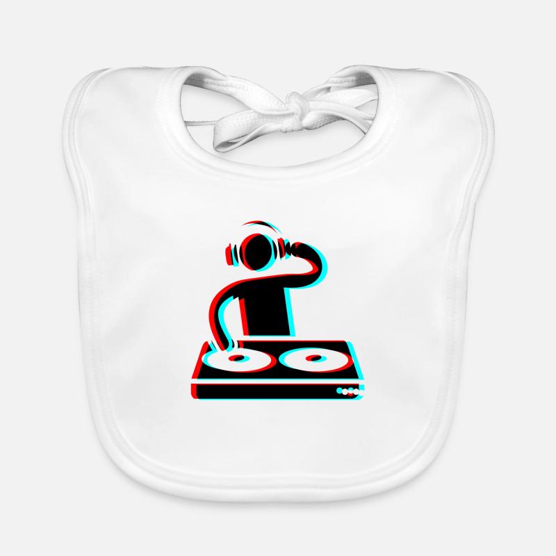 Techno Dj 3d Electro Red Blue tik tok edm Baby Bio-Lätzchen