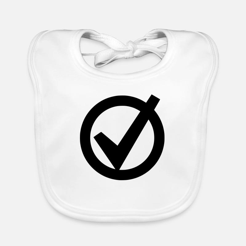 Circle with tick symbol icon check mark yes ok choice Organic Baby Bibs