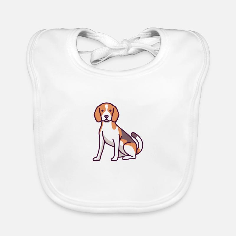 Beagle - Bavoir bio Bébé - blanc