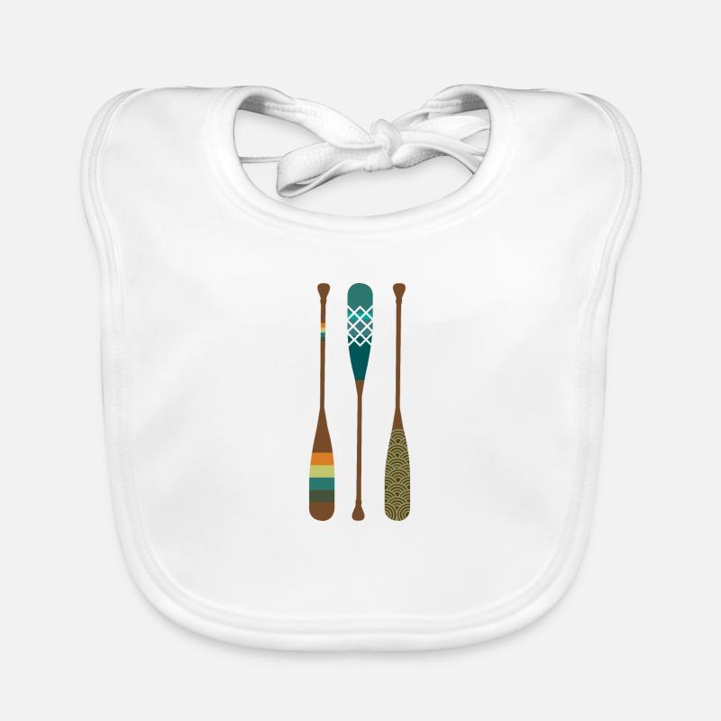 Three paddles Colorful canoe fan gift idea Organic Baby Bibs