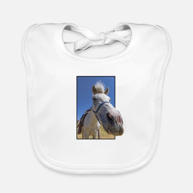 Visage de cheval drôle Bavoir bio Bébé