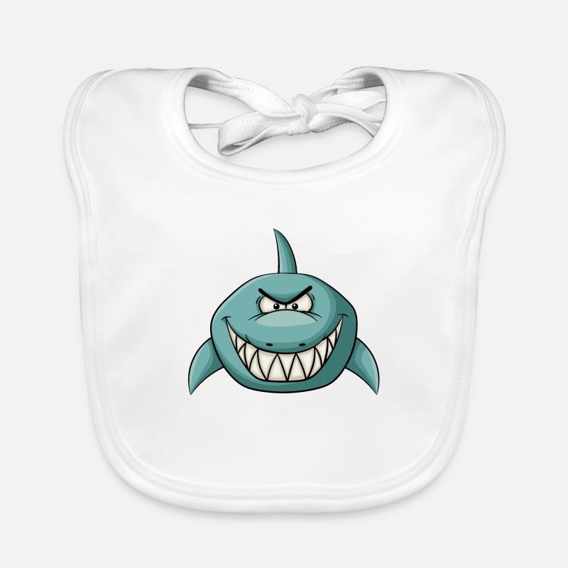 Evil grinning shark Organic Baby Bibs