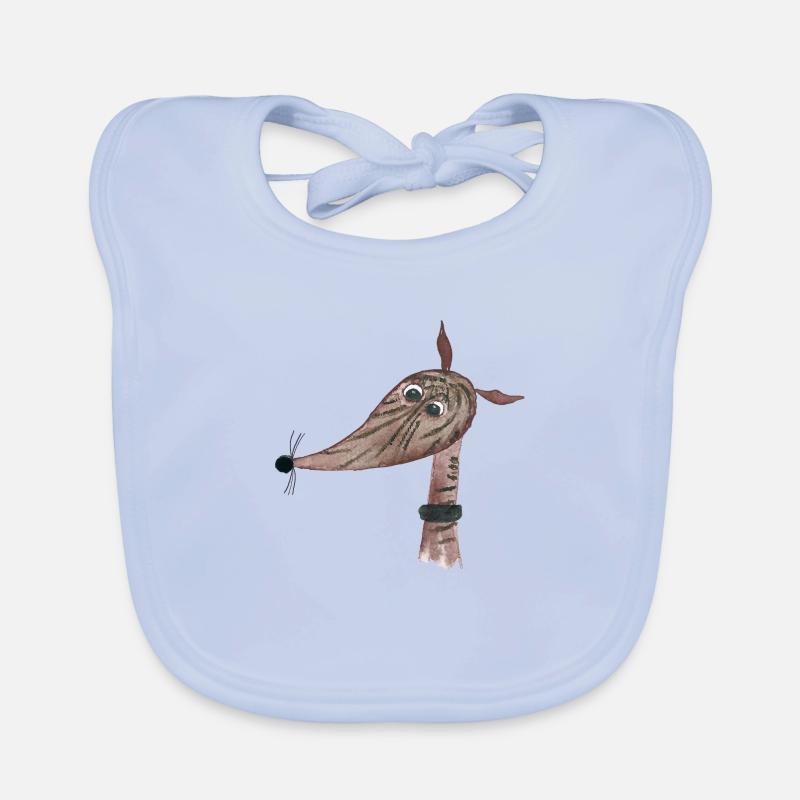 Windhund dunkel gestromt Baby Bio-Lätzchen