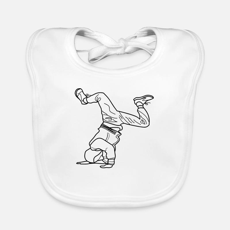 B Boy B-Boy Elbow Freeze black break dance Organic Baby Bibs