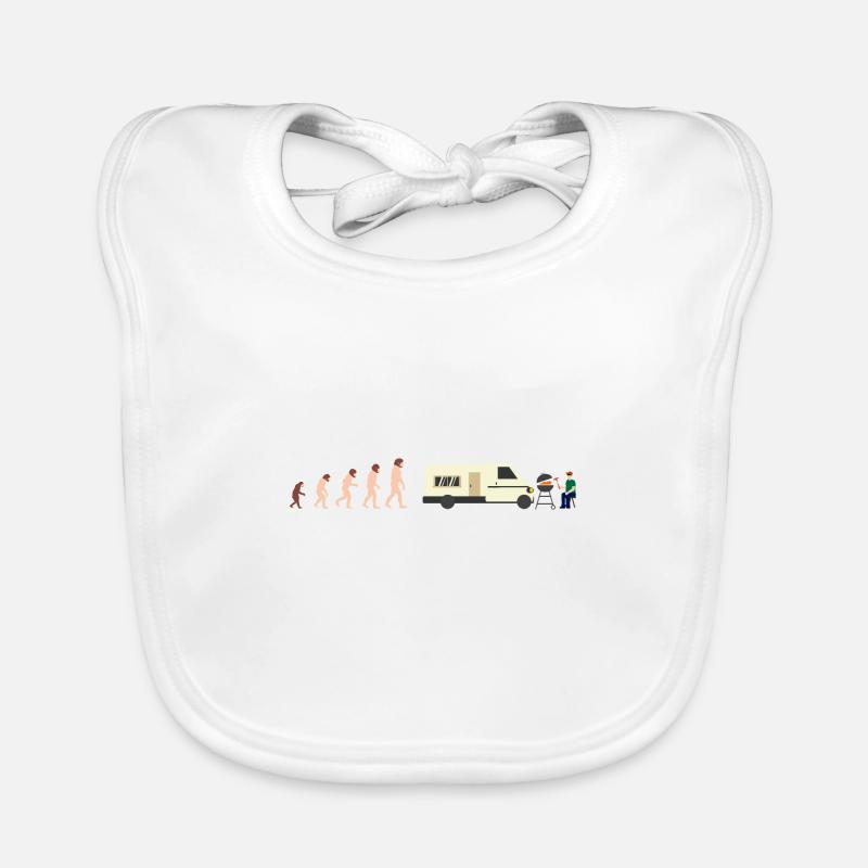 Idée cadeau Evolution Camper Summer Funny - Bavoir bio Bébé - blanc