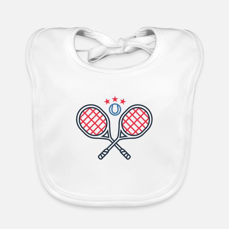 Tennis - Bavoir bio Bébé - blanc
