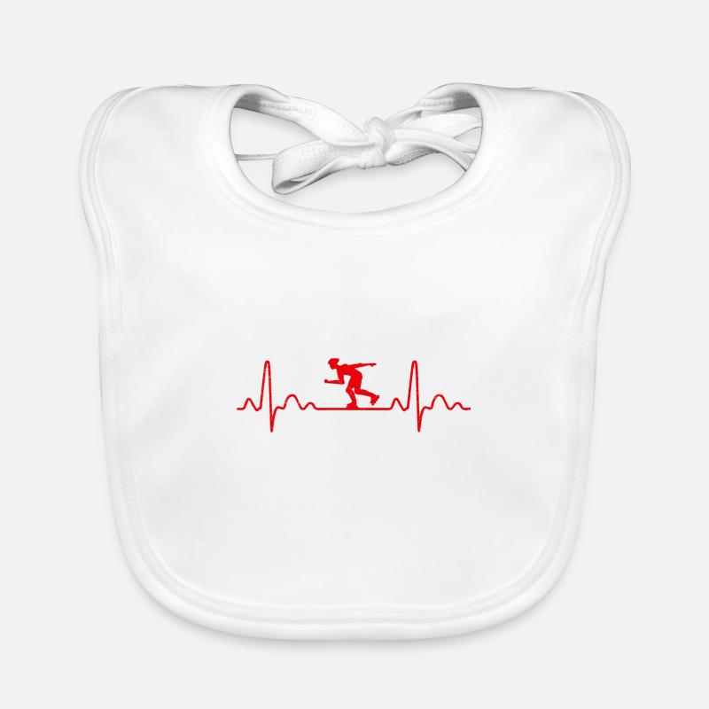 Heartbeat inline skating Funny gift idea Organic Baby Bibs