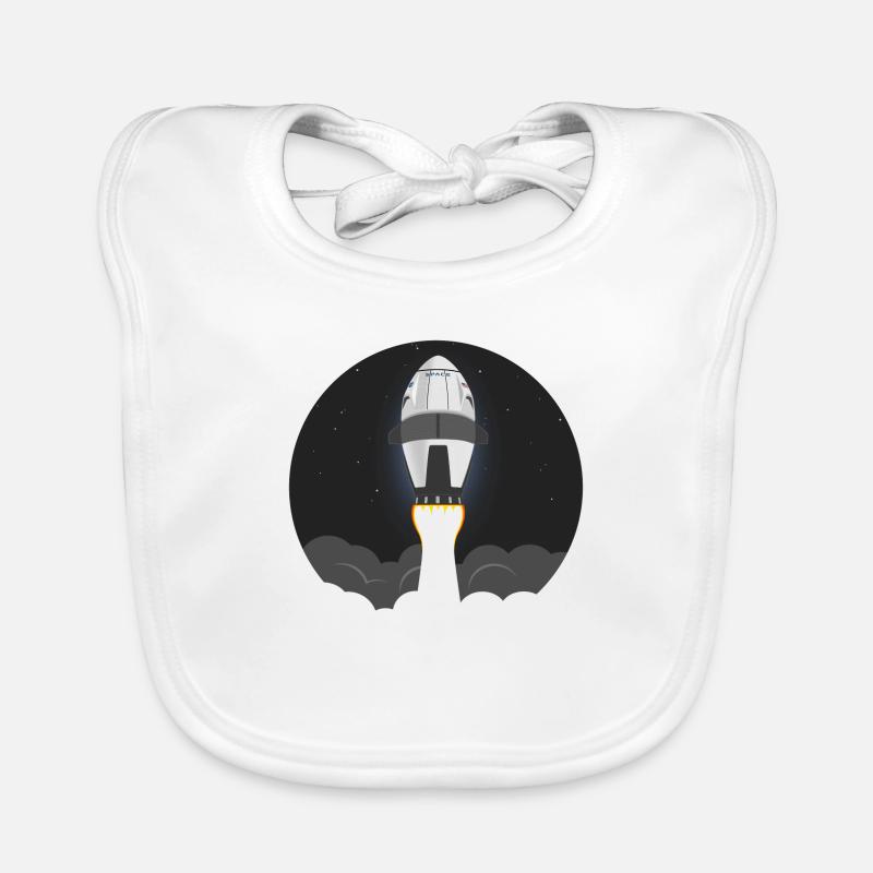 Space shuttle rocket flies into space Organic Baby Bibs