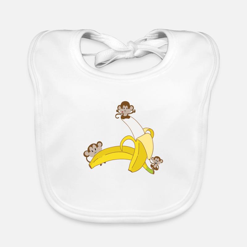 Monkey with banana Organic Baby Bibs