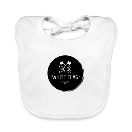 logo white flag coffee bw - Organic Baby Bibs