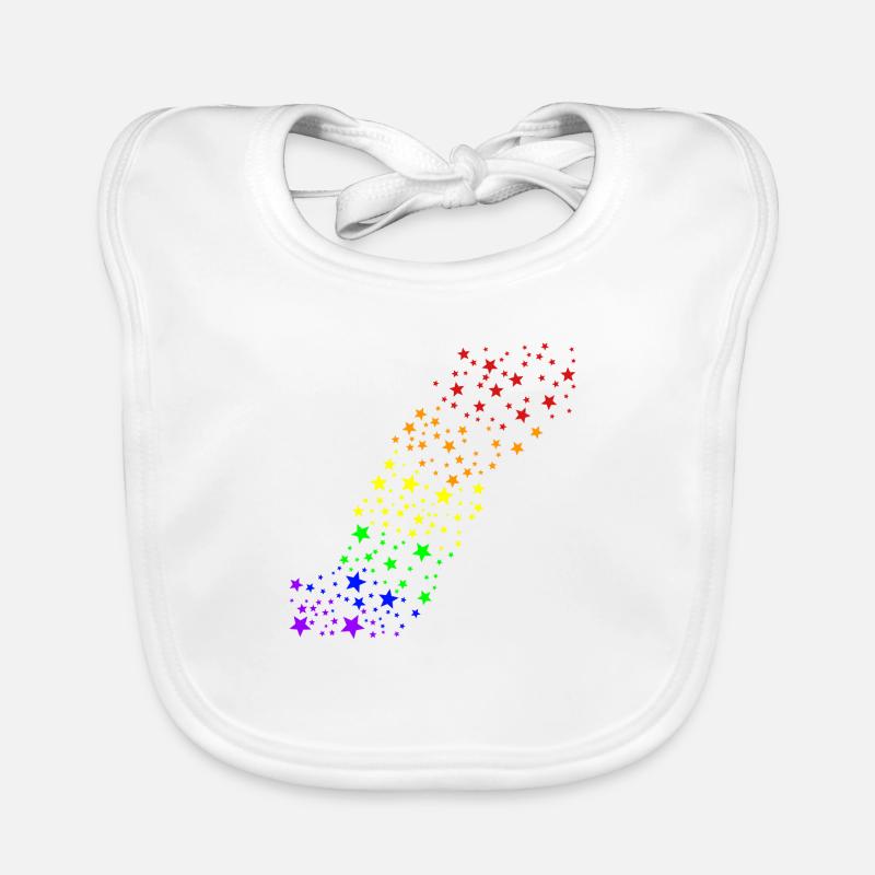 Bunte Sterne Regenbogen Farben Geschenkidee LGBT Baby Bio-Lätzchen