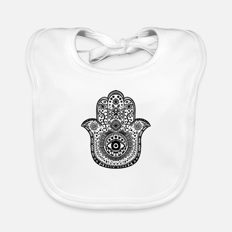 Hamsa Hand - Main de Fatima Bavoir bio Bébé