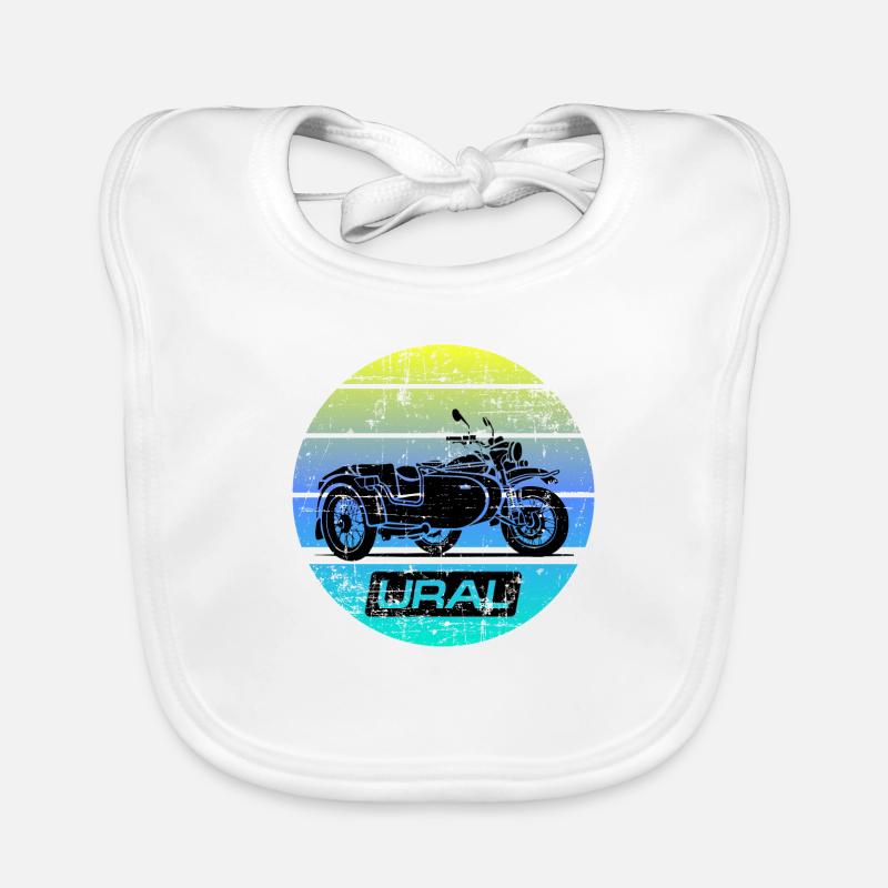 Art Ural Dnepr USSR motorcycle Organic Baby Bibs
