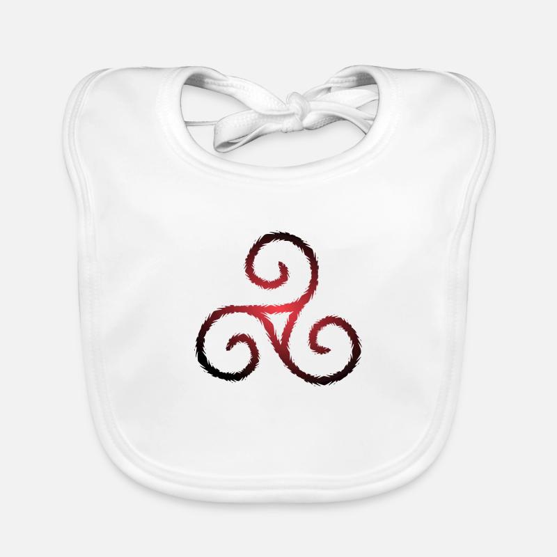 Symbole celtique triskele triple spirale - Bavoir bio Bébé - blanc