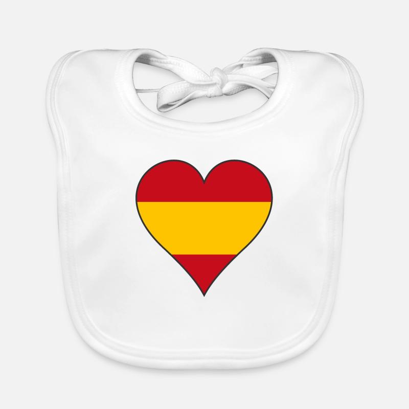Spanien Flagge Herz Baby Bio-Lätzchen