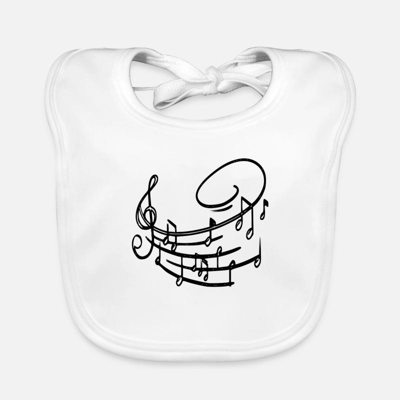 Notes de musique black peppy Bavoir bio Bébé