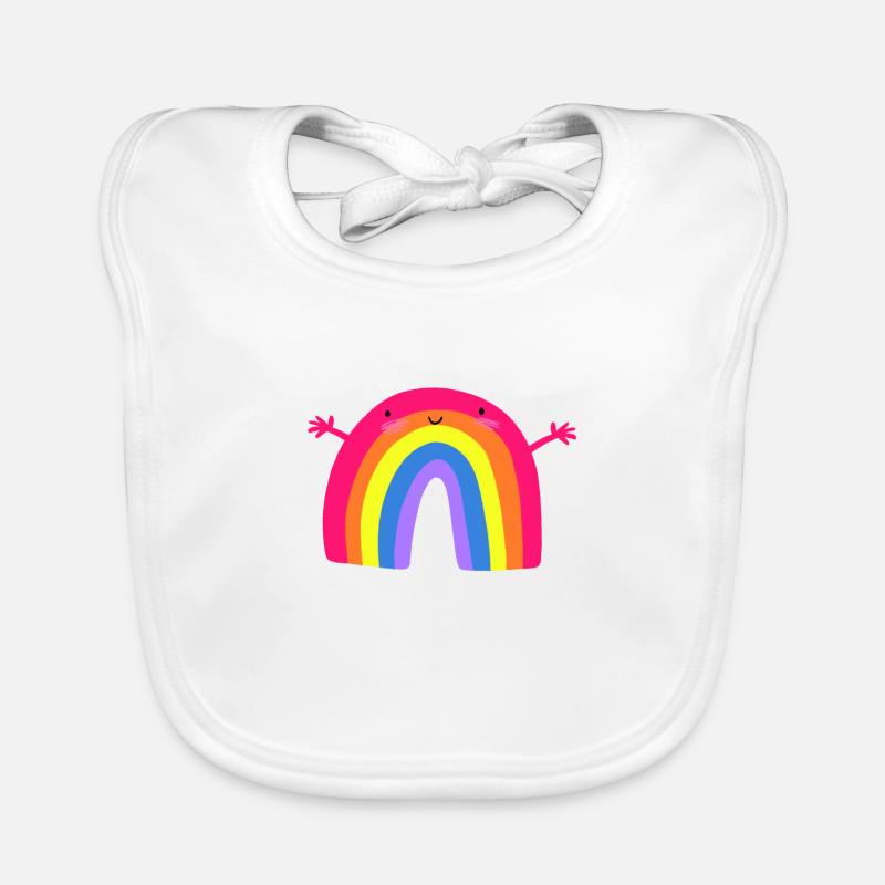 Nette Regenbogenumarmung Baby Bio-Lätzchen