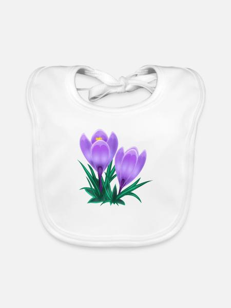 crocus - Organic Baby Bibs - white - Front