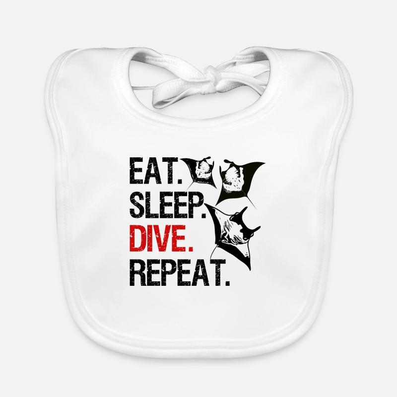 Eat Sleep Dive Repeat - Manta Essaim Bavoir bio Bébé