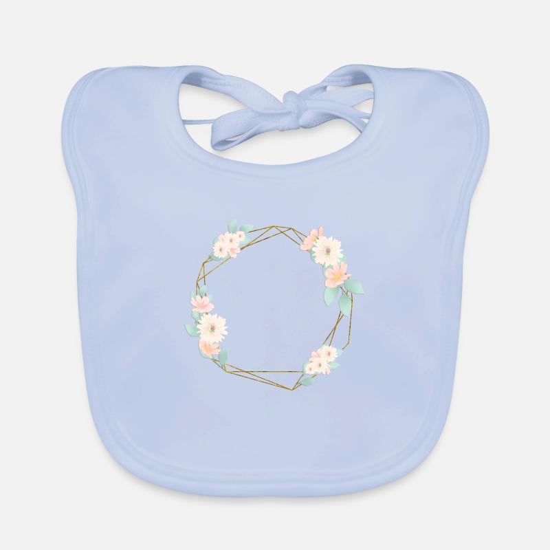 Flowers Geometric Customizable Organic Baby Bibs