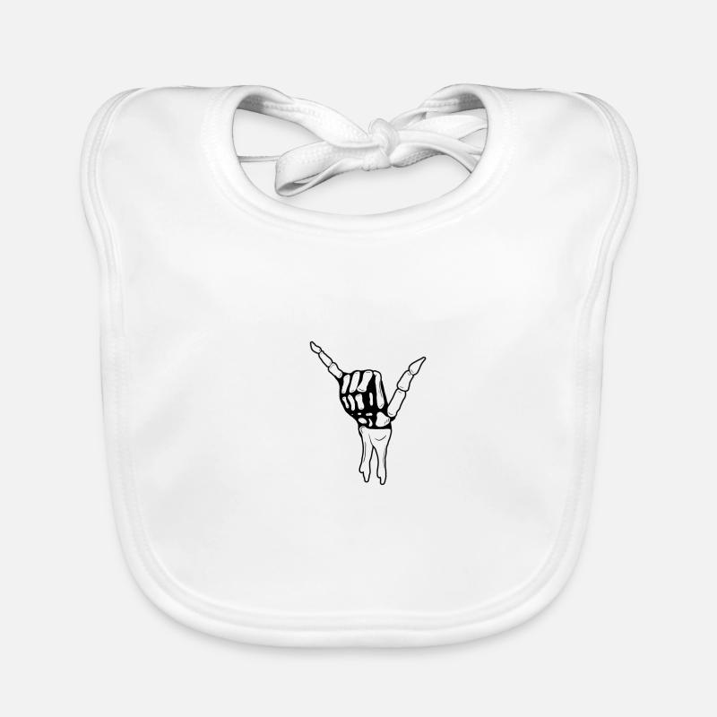 Main squelette de Shaka - Bavoir bio Bébé - blanc