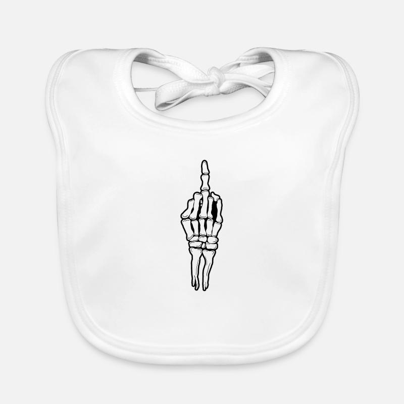 Skeleton Middlefinger Baby Bio-Lätzchen