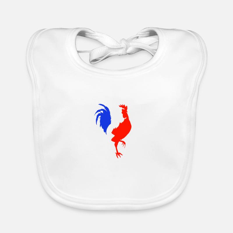 rooster blue white red Organic Baby Bibs