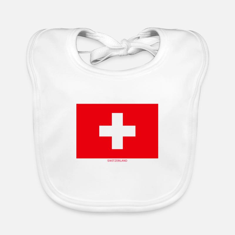 DRAPEAU SUISSE Bavoir bio Bébé