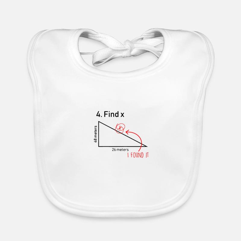 Trouver X graphique de professeur de mathématiques drôle Bavoir bio Bébé