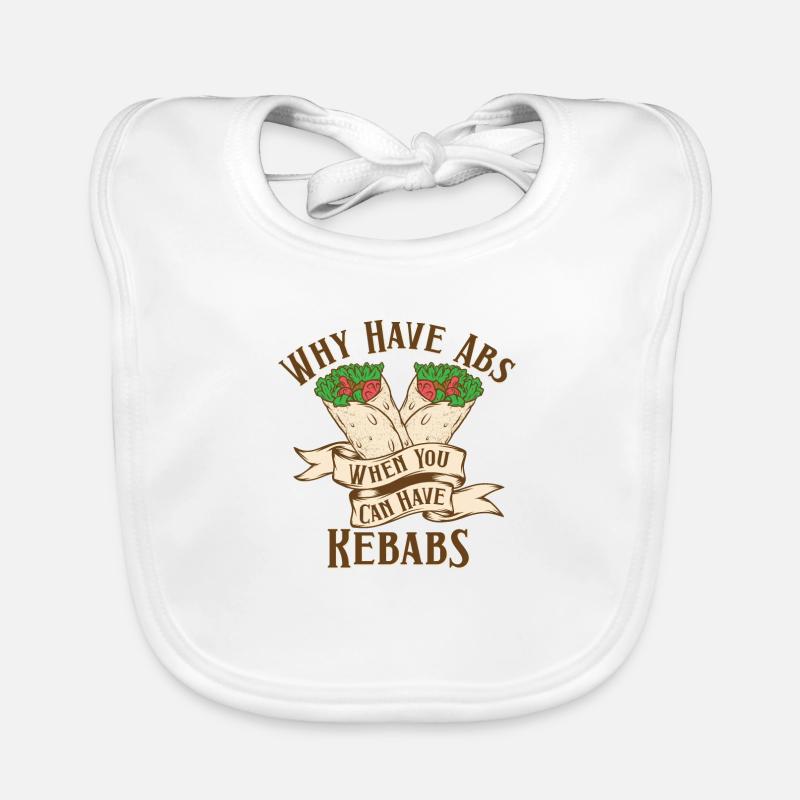Fast Food Kebab Lover Organic Baby Bibs