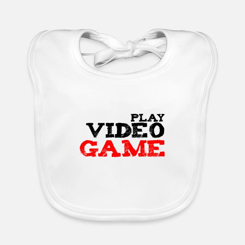 plays video games console computer geek gift Organic Baby Bibs