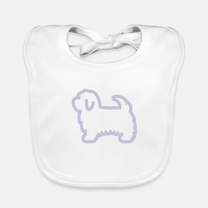 Design bichon havanais - Bavoir bio Bébé - blanc