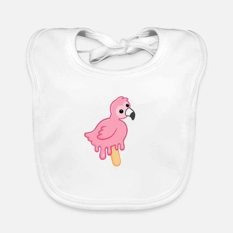 Flamingo Eis am Stiel Baby Bio-Lätzchen