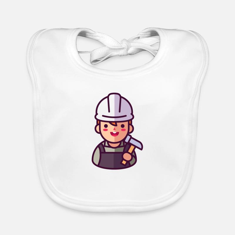 Construction worker Organic Baby Bibs