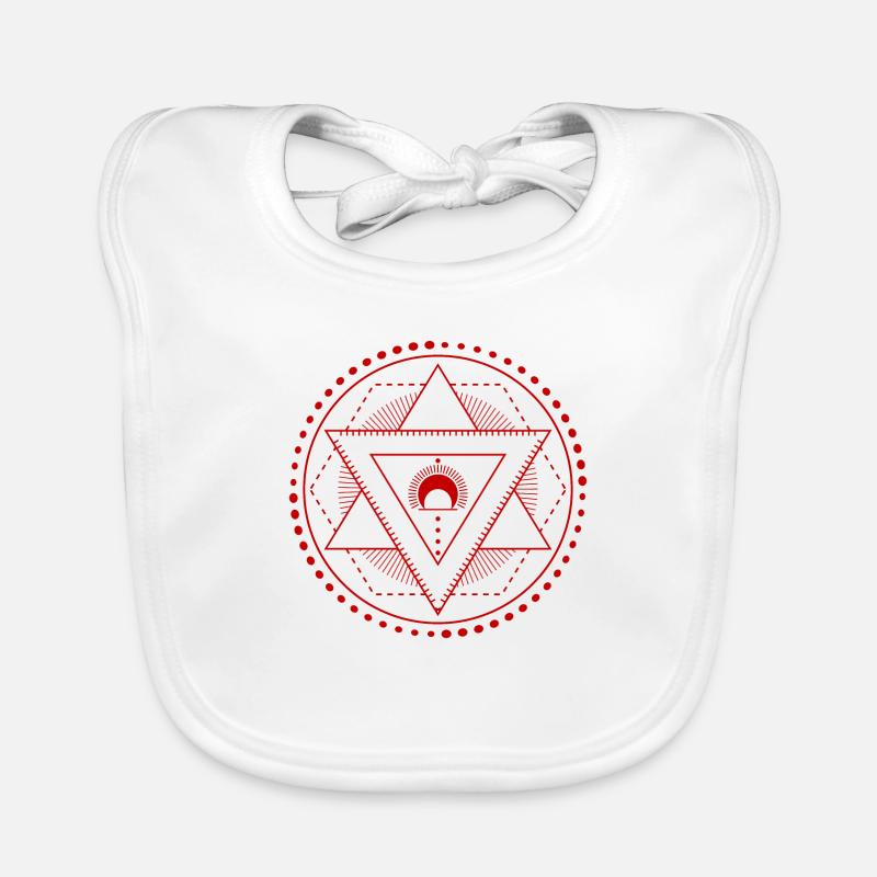 Hexagram géométrie lune rouge Bavoir bio Bébé