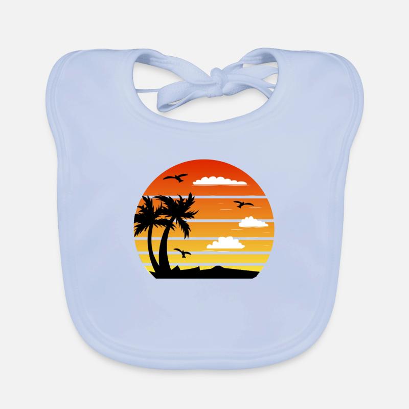 Coucher de Soleil Plage Bavoir bio Bébé
