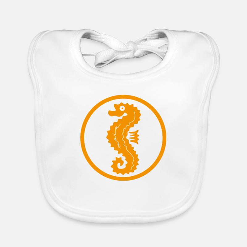 Seepferdchen Moin Ostsee Nordsee - Baby Bio-Lätzchen - Weiß