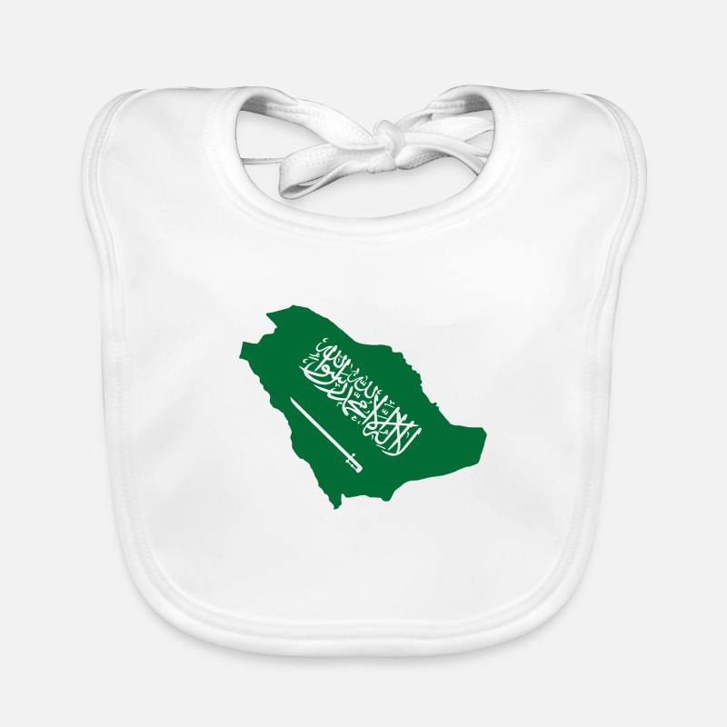 Carte et drapeau de l'Arabie saoudite Bavoir bio Bébé