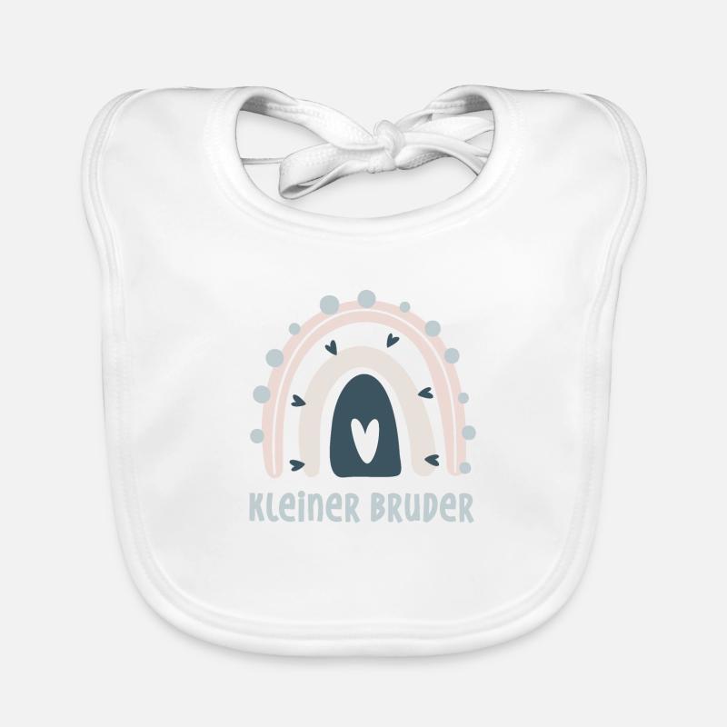 Petit frère arc-en-ciel - Bavoir bio Bébé - blanc
