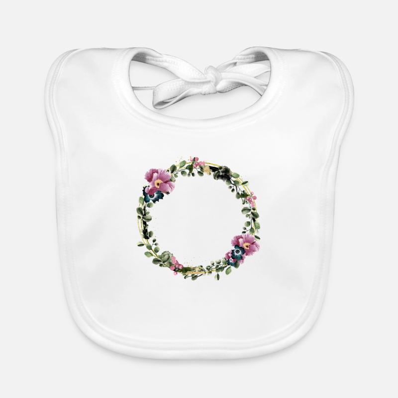 Wreath- customizable Organic Baby Bibs