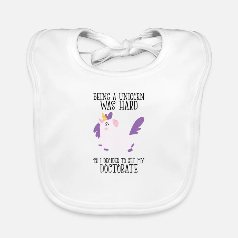 PhD unicorn saying university gift Organic Baby Bibs