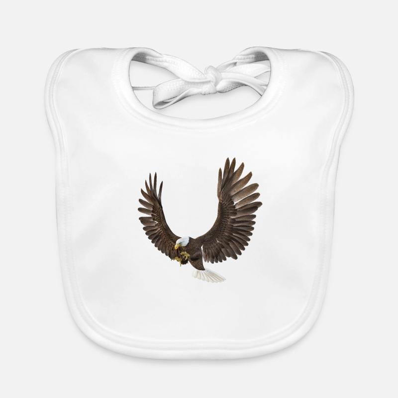 Aigle de mer, aigle, oiseau de proie, oiseau - Bavoir bio Bébé - blanc