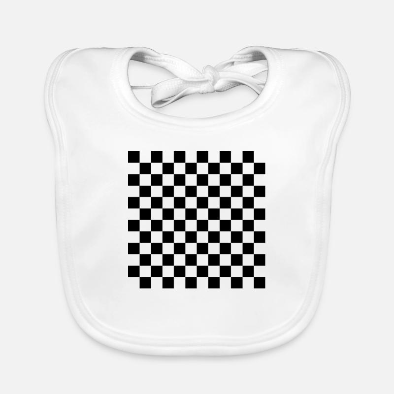 Black Chess Muster | Textur Baby Bio-Lätzchen