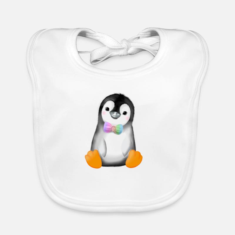 Pinguin Gesichtsmaske - Baby Bio-Lätzchen - Weiß